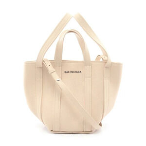 Balenciaga North South Handbag Leather Beige